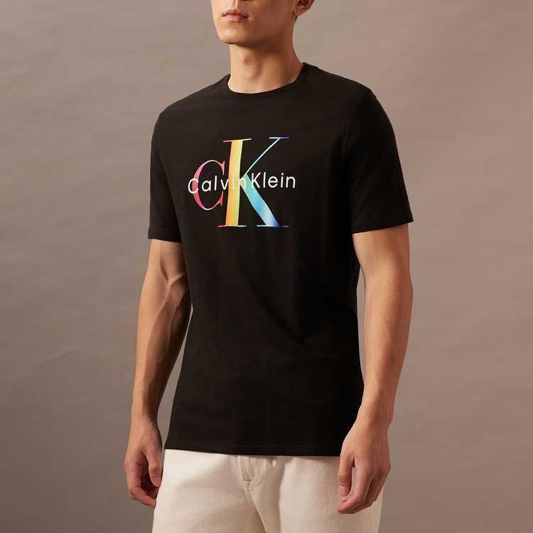 CALVIN KLEIN Rainbow Series T Shirt Men's Space Black 40BM828-BAE