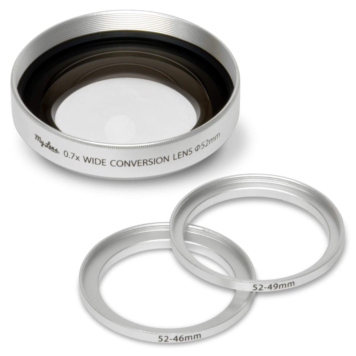 

My Lens широкоугольный тонкий широкоугольный объектив для видеокамеры, диаметр объектива 46 мм, 49 мм, 52 мм, совместимый с Full HD VIDEO, совместимый с JTT Online MLE52W07 (мой серебряный