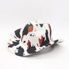 Western Cowboy Hat Jazz Style Retro Cow Pattern Printed Upturned Brim Hat Sunshade Sunscreen Mountaineering Hat