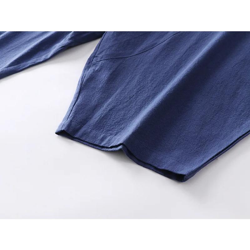 Men Japanese Kimono Cardigan Pants Set Linen Yukata Haori Samurai Costume Harajuku Loose Jacket Suit