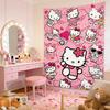 Sanrio Hello Kitty Pink Tapestry MultiStyle Cartoon Printed Wall Decor Cute Bedroom Home Decor Hello Kitty Fan Gift Flat Print