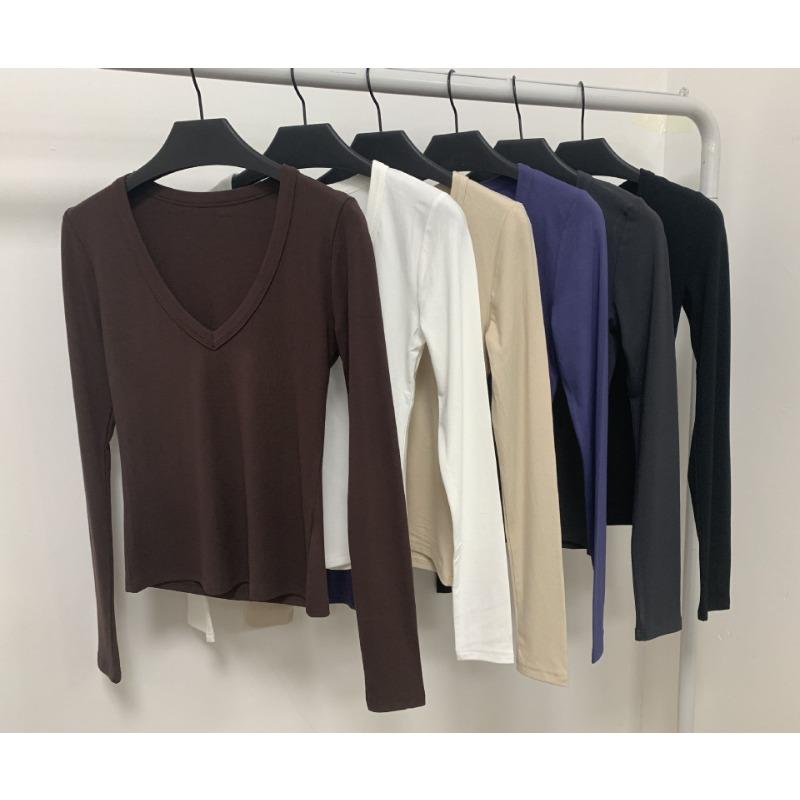 Jarní a podzimní dámská halenka Y2K Slim Fashion spodní tričko