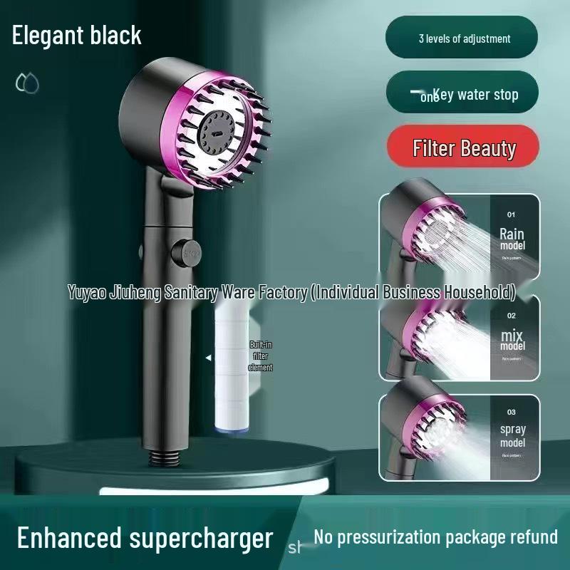 Lotus Handheld Shower Head with Powerful Spray and Filter