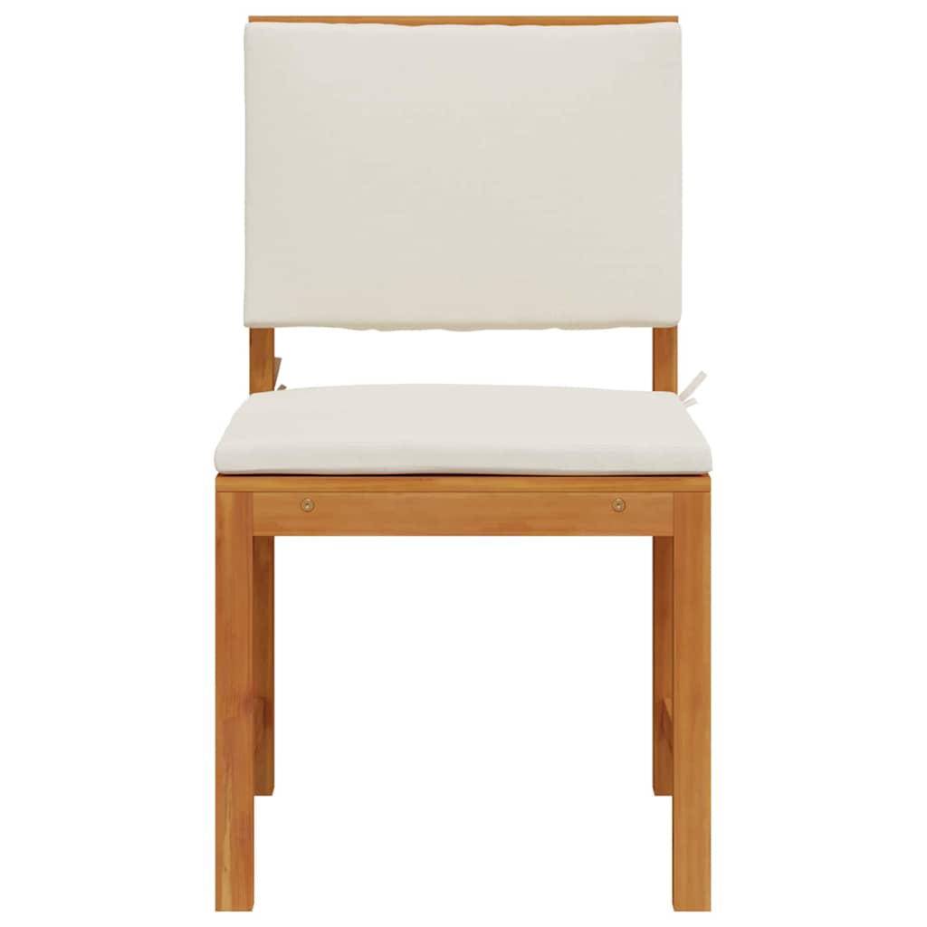 Garden Chair with Cushion 2 Pcs Brown Solid Acacia Wood