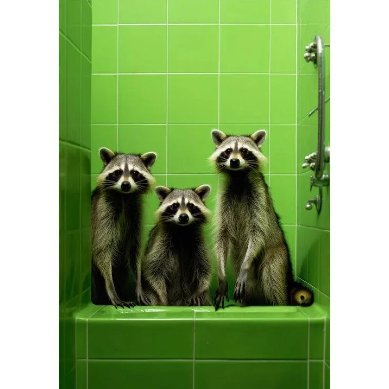 Chimpanzee Elephant Panda Animal Posters Print Funny Art Wall Picture Canvas Painting for Bathroom Toilet Room Home Decor Gift