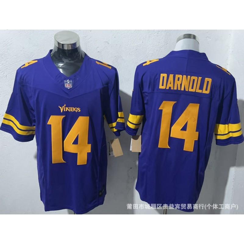 Minnesota Vikings NFL Team Jersey Mens Short Sleeve Football Shirt Embroidered Number 18 Fan Apparel
