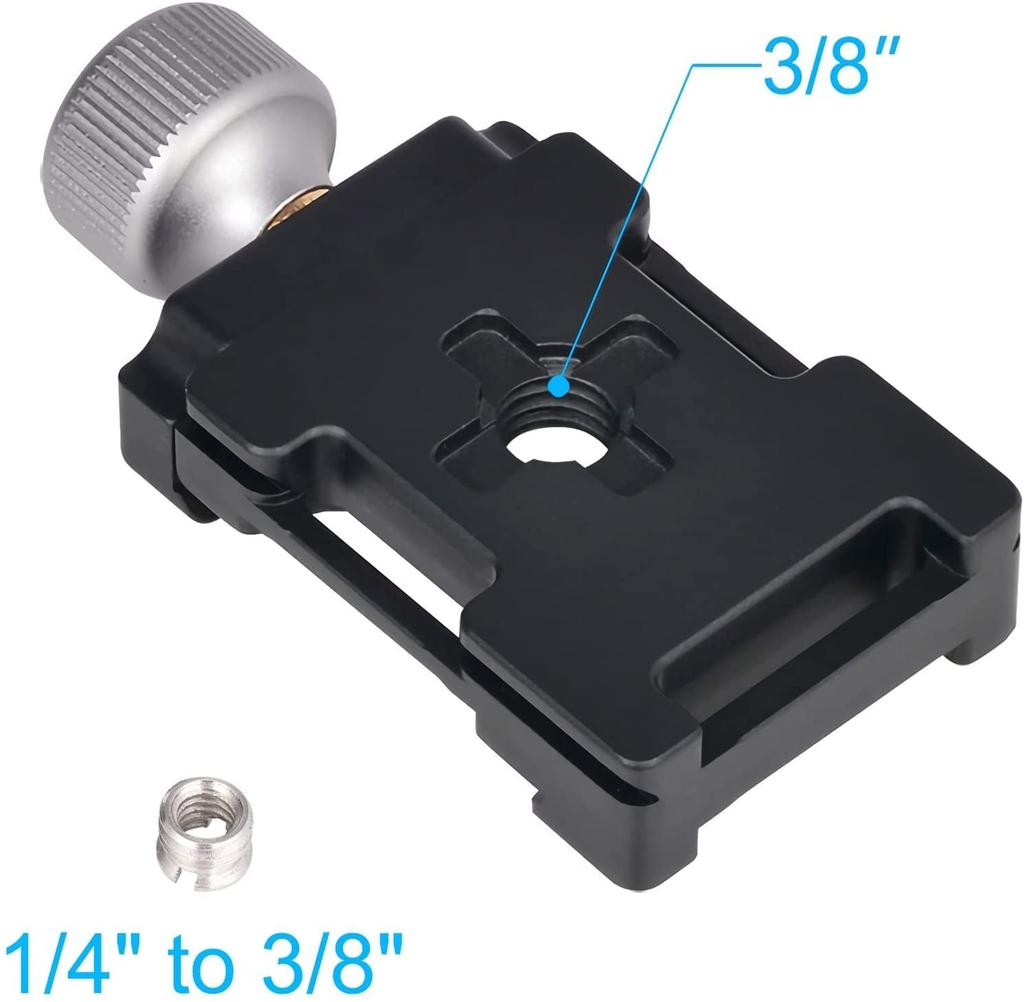 Quick Release Standard Aluminum Screw Knob Quick Release Clamp for Tripod Mount [Z-Jing] DC-38Q Clamp, Arca-Swiss Compliant, Clamp,