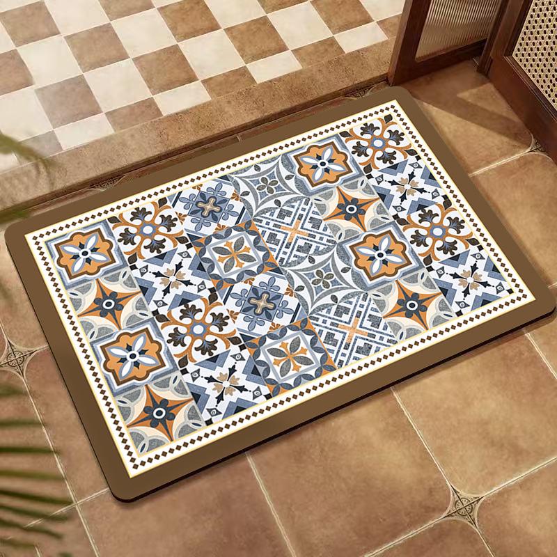 American Retro Non-Slip Diatomaceous Earth Floor Mat - Wear-Resistant Entrance and Bathroom Mat