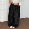 Women's Casual And Fashionable Elastic Waist Loose Wide Leg Pants