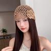 Flower Hollowed Out Knitted Hat Thin Weave Cap Retro Woven Pullover Cap  Spring Summer