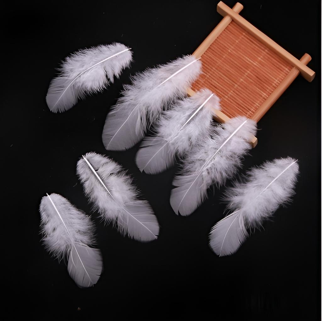 4-8Cm Feathers Decoration White 100Pcs Plumas For Crafts Small Bulk Goose Chicken Dream Catcher Making Massage House Piume Salon