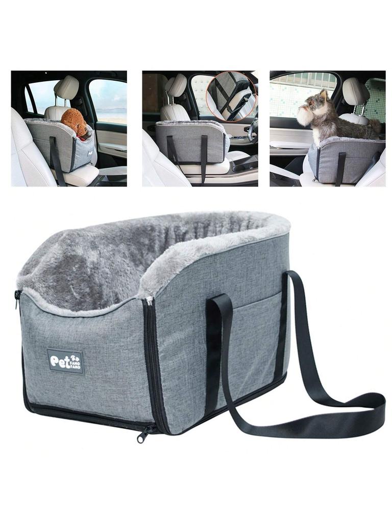 Haustier-Handtasche Tragbarer Auto-Sicherheitssitz für kleine Hunde und Katzen Reise-Mittelkonsole, Transport-Hundetragetasche Schutzhülle Auto-Zubehör für Haustiere
