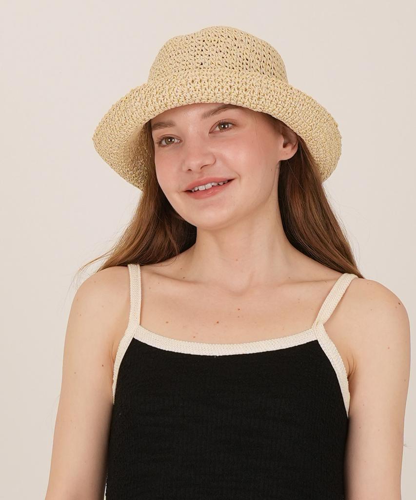 THE-ABON Beach Lia Knit Bucket Hat Purple
