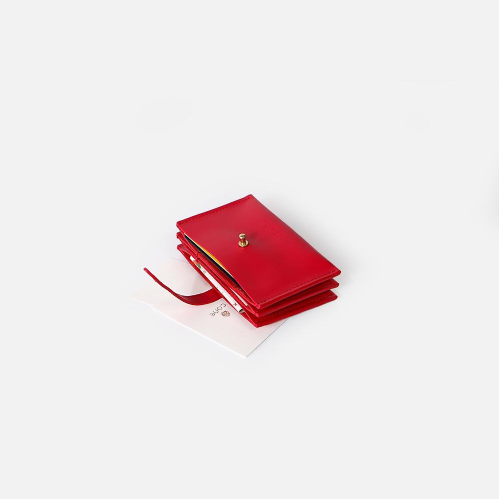 Cone Accordion Card Case Red