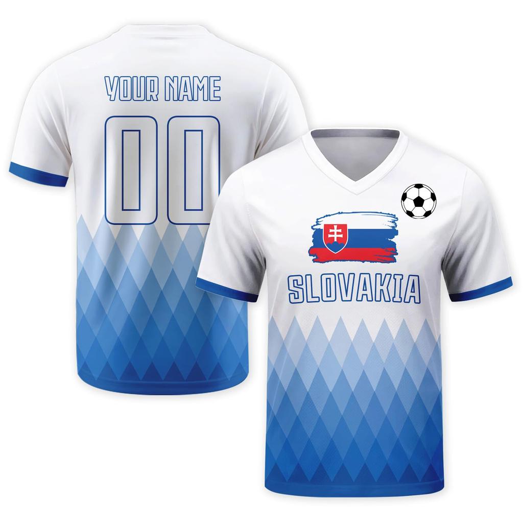Custom Soccer Jersey Shirt with Personalized and Number South Flag Print V Neck Short Sleeve DIY Team Top