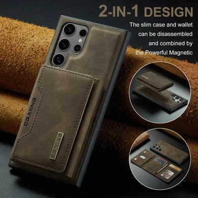 Funda de cuero 2 en 1 con tarjetero y billetera desmontable para Samsung Galaxy S25 S24 S22 Ultra Plus S23 S21 FE A54 A34 A15 A55