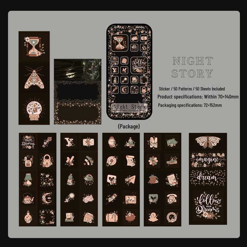 Yi Niao Beautiful Story Retro Sealing Stickers, DIY Journal Decorative Die-Cut Set