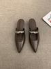 pointed toe bag head half slippers women's spring and autumn new small slope heel single shoes one pedal low heel flat shoes cool slippers