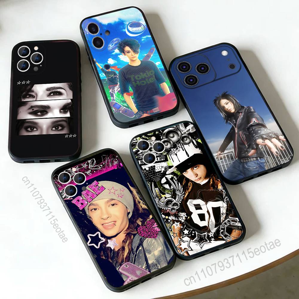 Singer Tom Bill K-Kaulitz Phone Case Silicone Soft For IPhone 16,17,15,11,13,12,14,Mini,Pro,Max,Plus,Air,E Black