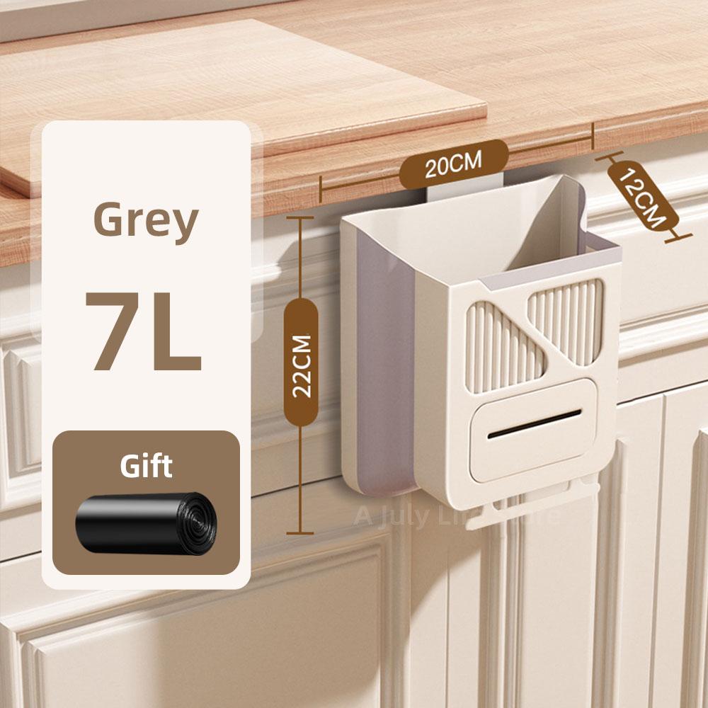 

7/10 л подвесной мусорный бак для кухонного шкафа, складная настенная мусорная корзина для ванной комнаты, туалета, мусорное ведро с мусорным мешком