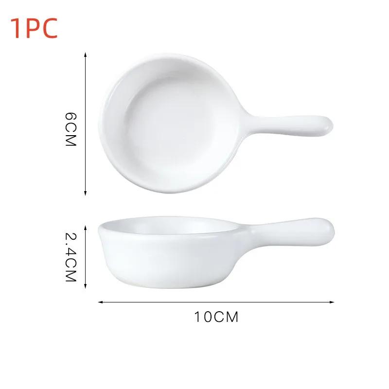 Mini Dipping Saucer with Handle Household Ceramic Sauce Dish Japanese Salad Seasoning Serving Tool Kitchen Chopstick Holders