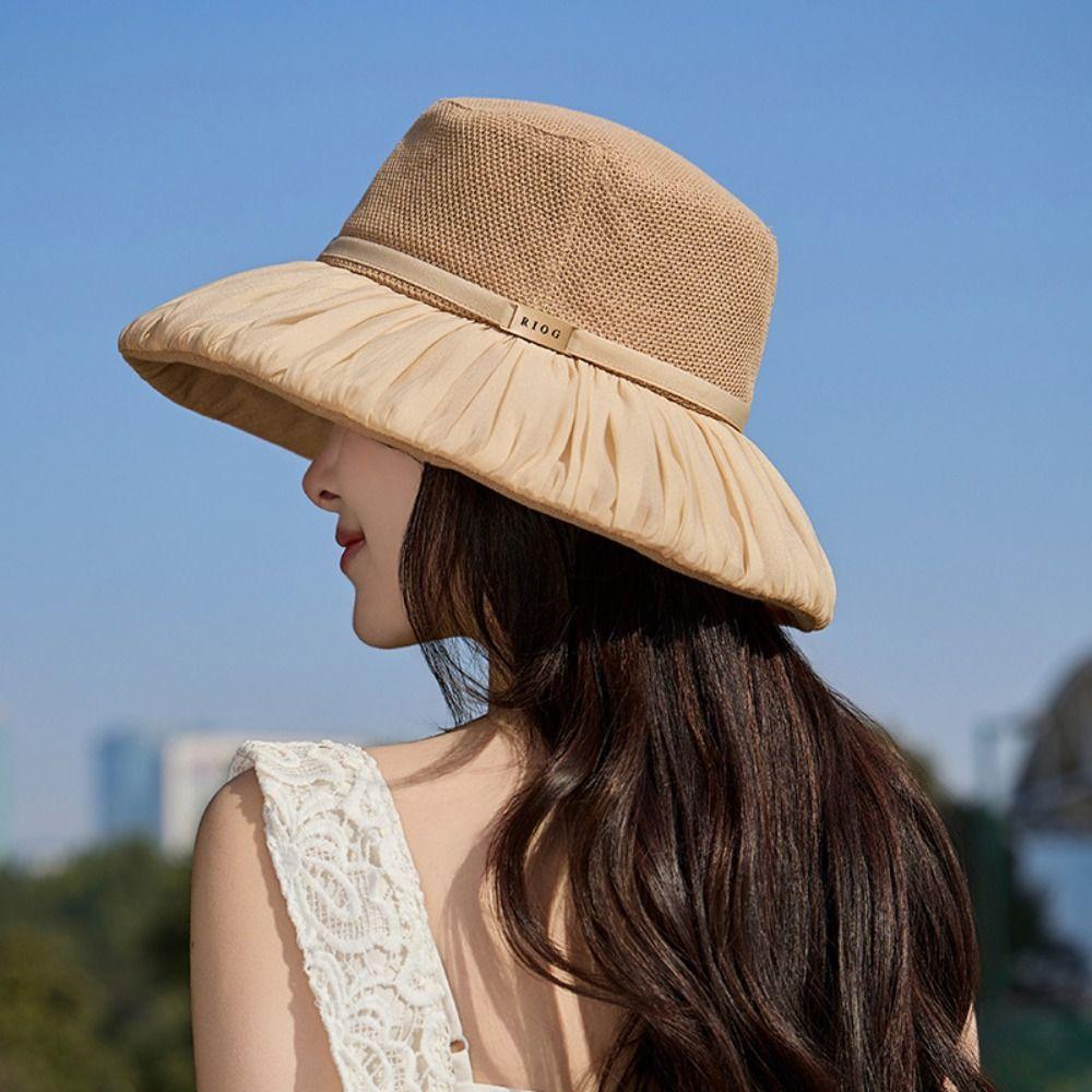 

Leated Mesh Sunshade Cap Large-Brimmed Sun Hat Fashion Fishing Hat