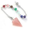 Natural Crystal Stone Bullet Pendulum Healing Crystal Stone Pendant Hang Decorations with Natural Stone 7 Chakra Crystal Beads