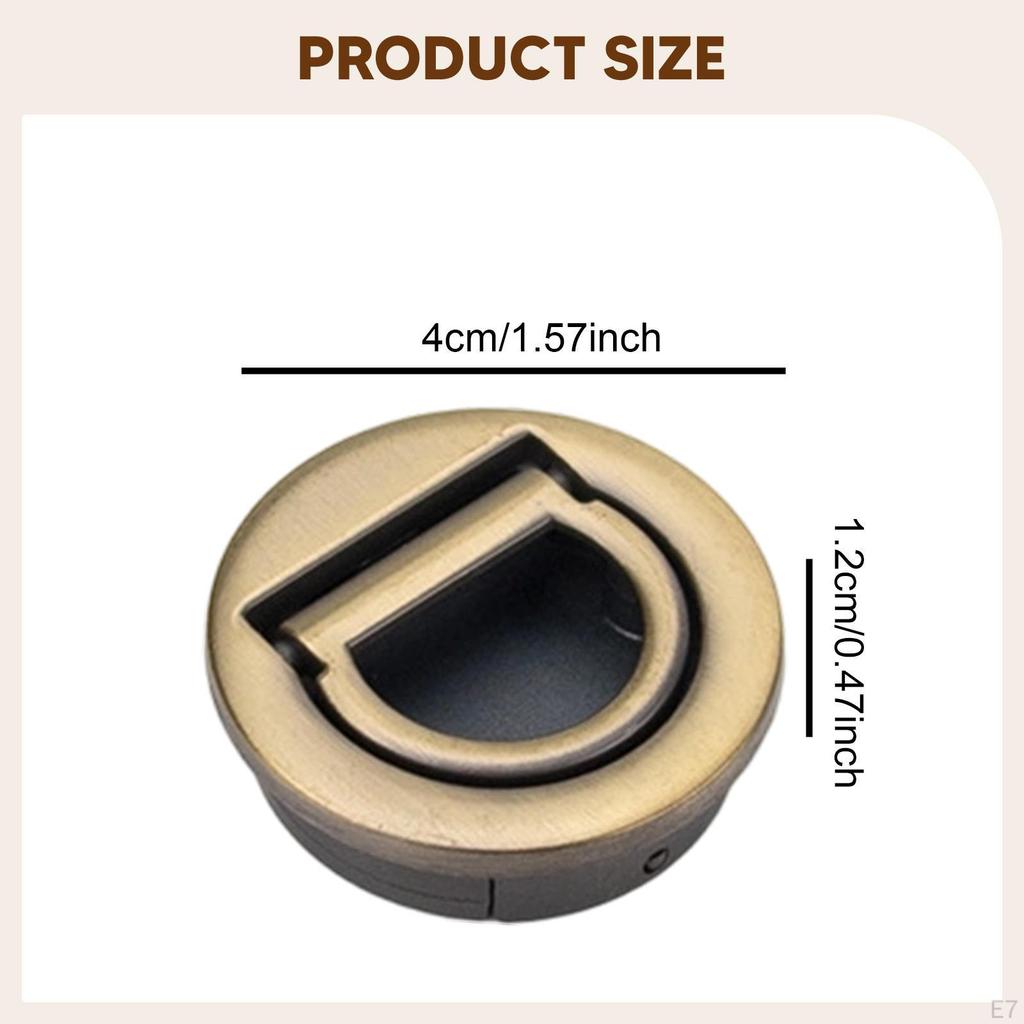 Pull Handle Easy Installation, Round, Zinc Alloy, 40mm Flush Latch Versatile for Locker Sliding