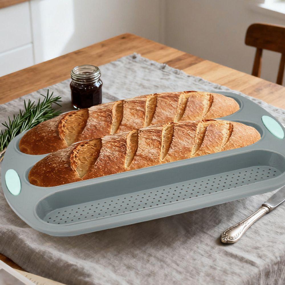 Heat-resistant Silicone Bread Pan Non-stick Baking Tray Household Baking Mold Hamburger