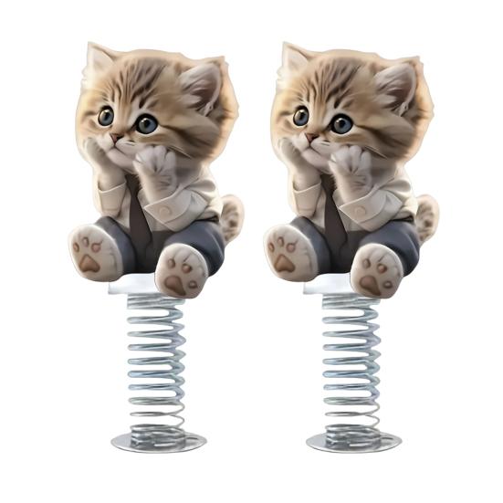 

2 шт. Акриловые автомобильные украшения Многоцелевые 2D Мультяшные украшения для автомобиля в форме кошки Подвесные украшения 1