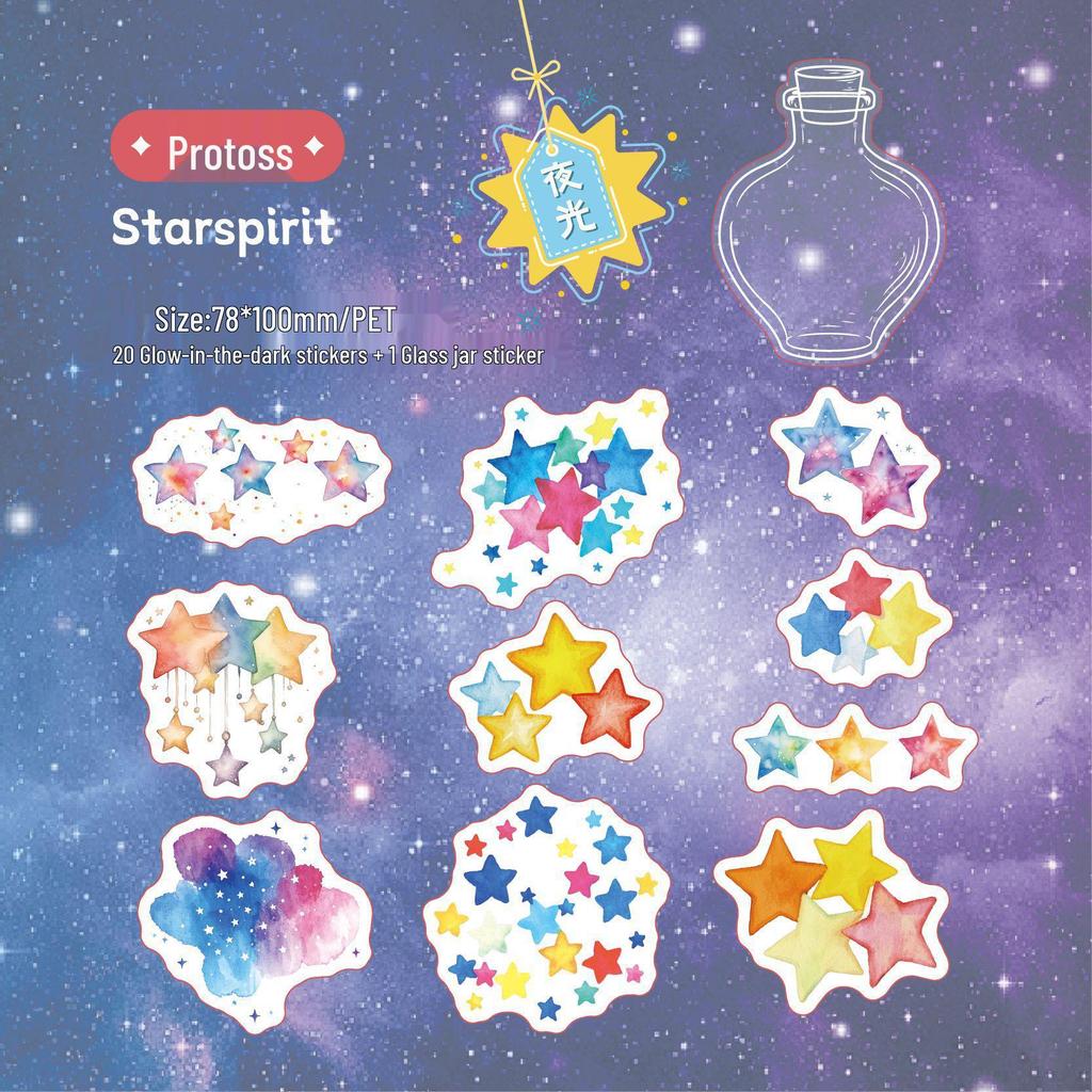 Luminous Star Sticker Pack - Creative DIY Journal Stickers for Kids