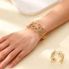 Nouveau Bracelet Manchette Fleur Fleur Acier Inoxydable Large Manchette Épaisse Couleur Or Manchette Ouverte Accessoires de Fête Cadeaux