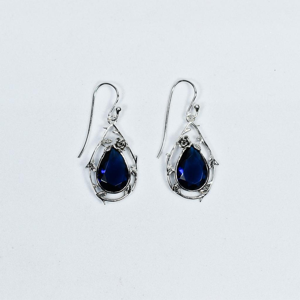 Natural Amethyst 925 Sterling Silver Earrings: Floral Jewelry