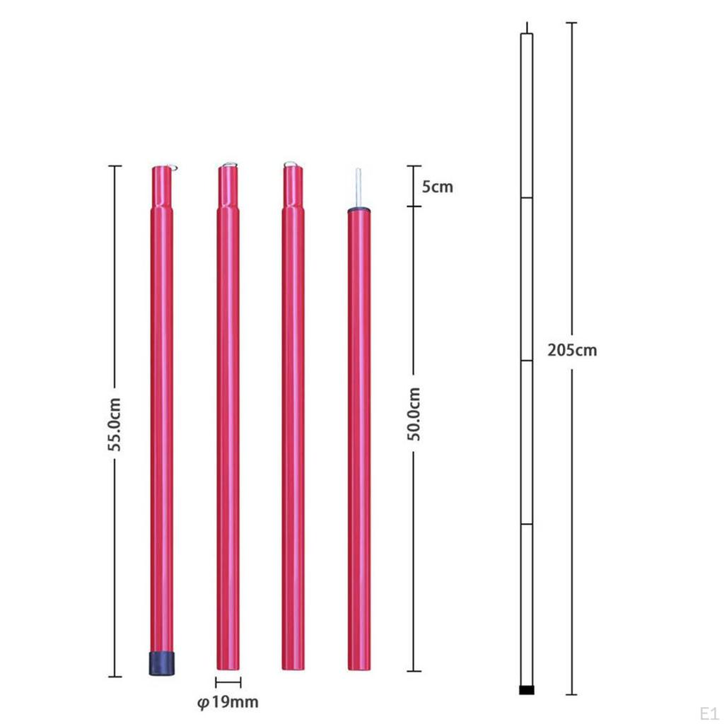 2M Tent Tarp Poles Set Folding Adjustable Heavy Duty Metal Accessories for Headroom Canopy