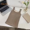 Winter Women Thermal Vest with Chest Pads Seamless Velvet-lined Fast Temperature Lock Heating Slim Fit Elastic Sleeveless Inner Wear Bottoming Tank