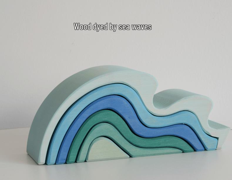Montessori Wooden Wave Building Blocks - Educational Toy for Early Childhood Development