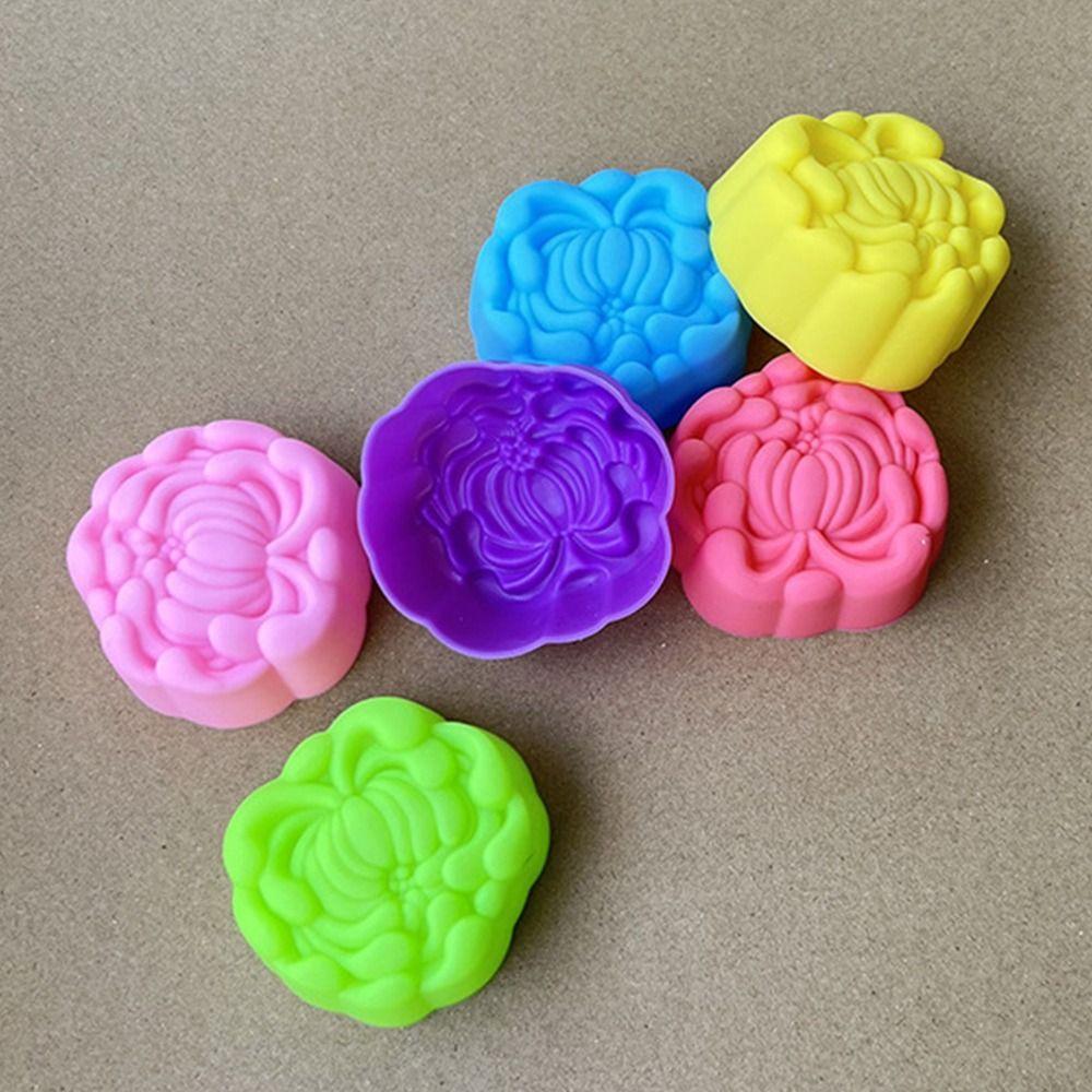 New 6pcs/set Silicone Cake Mold Multi Style Reusable Cake Cup Pudding Mold Handmade Heat Resistant Ice Mould Kicthen