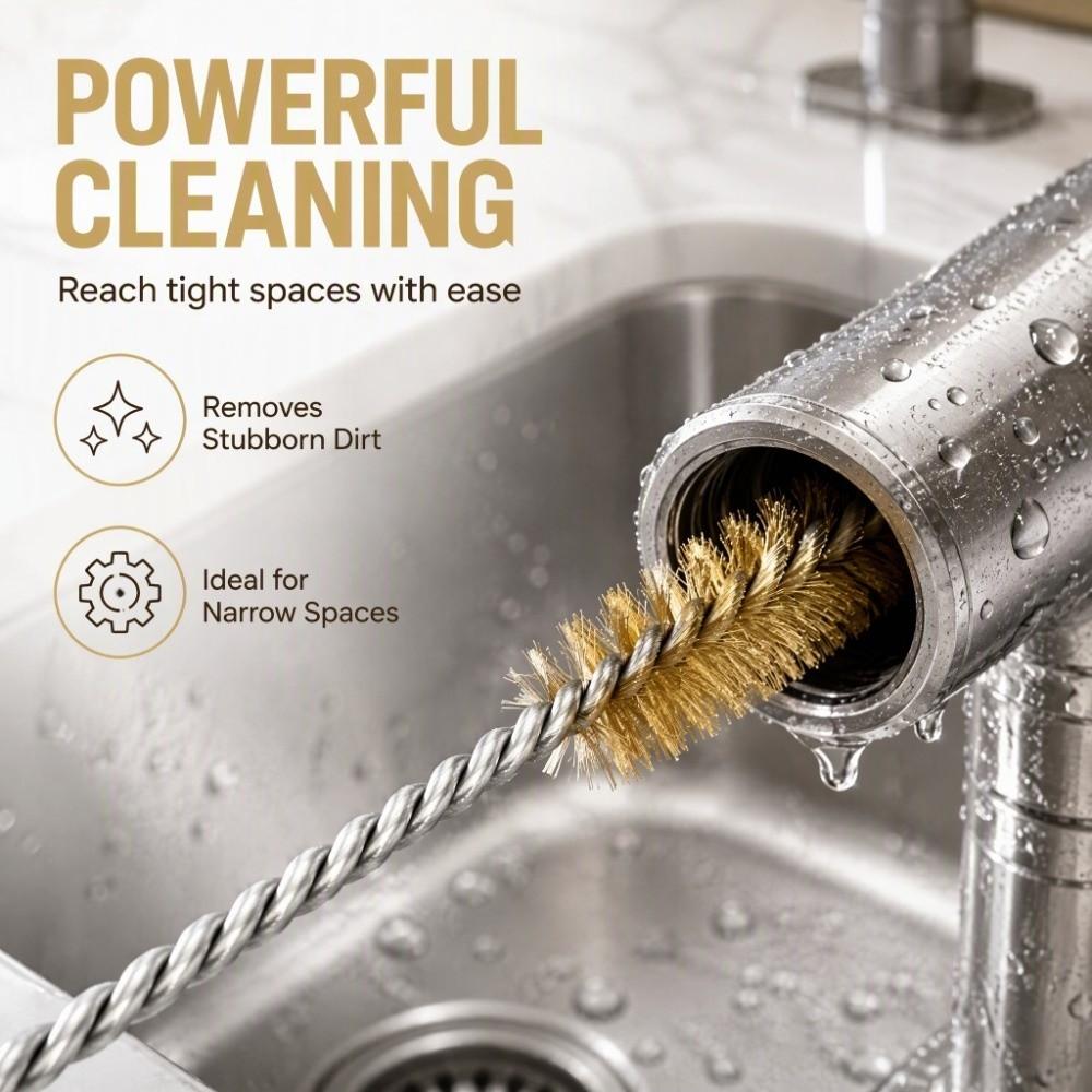 5pcs Test Tube Cleaning Brass Cylinder Wire Tube Pipe Cleaning Brush Cleaning Tool  Rust Removal
