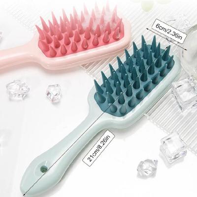 Leichte Silikon-Haarbürste mit langem Griff, Shampoobürste, reisefreundlich für effektive Kopfhautstimulation und Entspannung