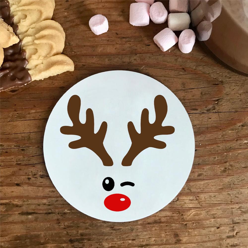 Christmas Coasters with Holder Best Absorbent Coasters Gift Round Cup Mat Housewarming Gifts for Home Kitchen Decorations