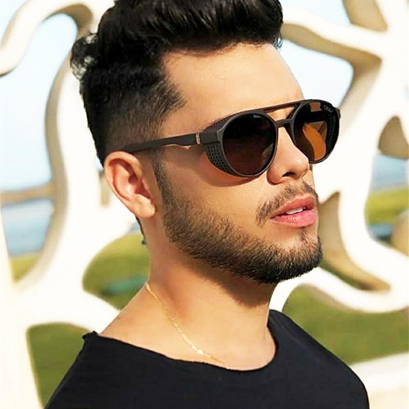 Metal Steampunk Sunglasses Men'S Fashion Round Glasses Brand Designer Vintage Sunglasses High Quality Oculos De Sol 2026