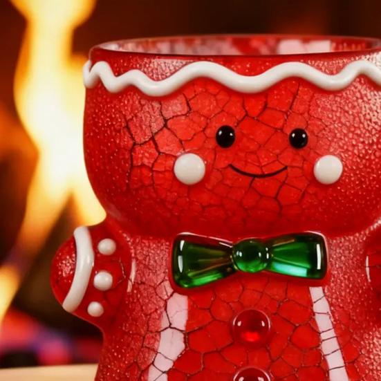 Tazza in Ceramica Uomo di Pan di Zenzero Tazza da Caffè a Forma di Uomo di Pan di Zenzero Natalizio con Manico per Caffè Tè Cioccolata Calda Acqua