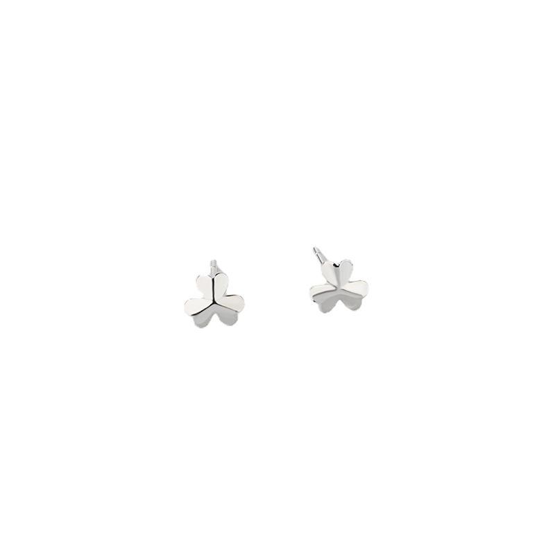 Korean Style S925 Sterling Silver Star & Moon Stud Earrings for Women