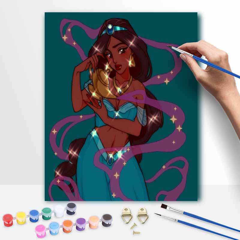 Disney Princess Jasmine Painting Kit Home Bedroom Wall Decoration Creative Handmade Gift Diamond Art