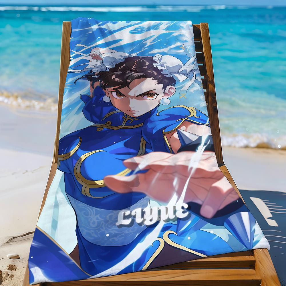 Classic Game S-Street F-Fighter-Chunli Towel Quick Drying Beach Towels Are Suitable For Swimming Pools Camping Yoga And The Gym