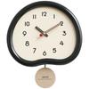 2026 Modern Silent Large Wall Clock with Creamy Style Swinging Pendulum Fresh Minimalist Design Clock Living Room Home Decor