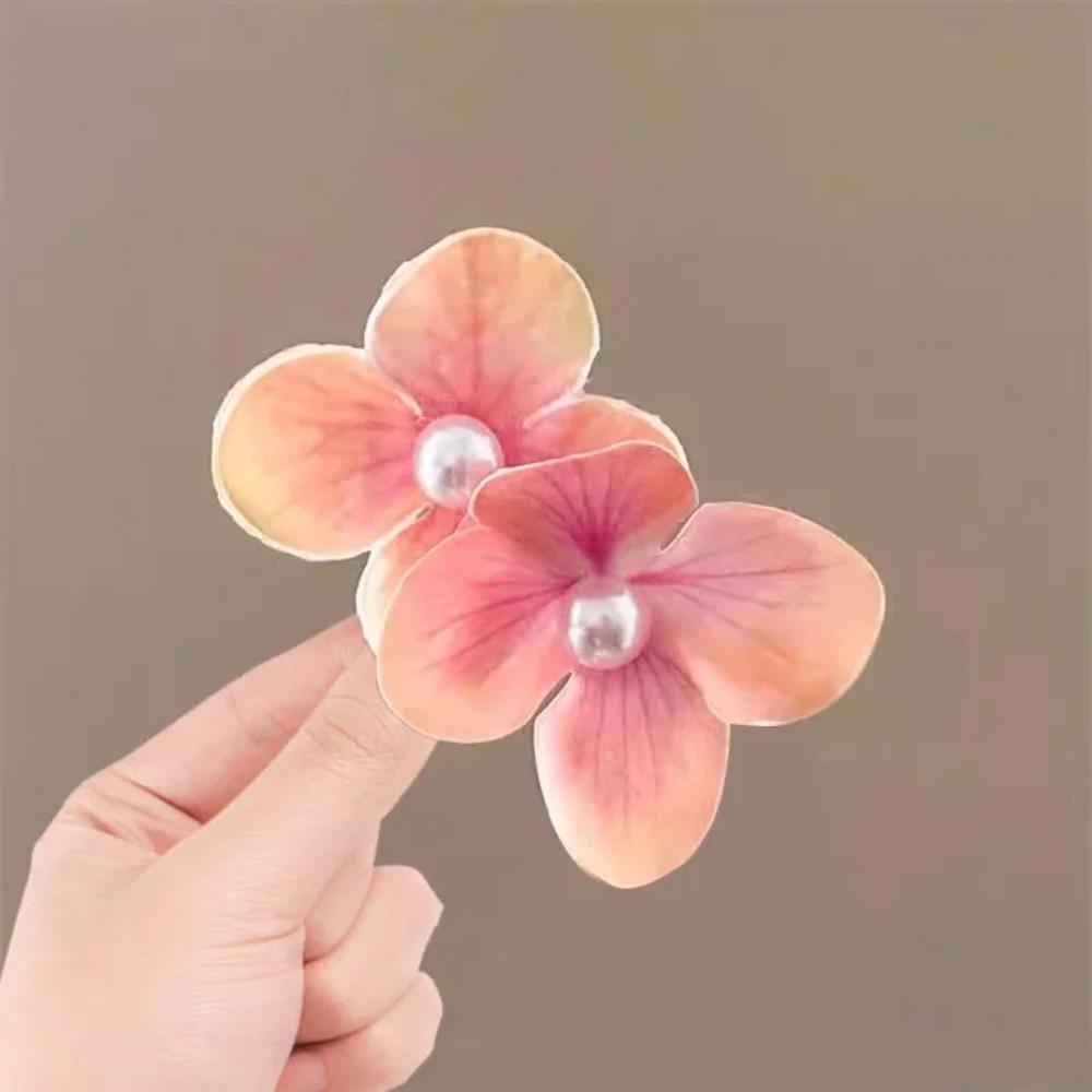 Simulation Butterfly Orchid Flower Hair Clip Orchid Flower Duckbill Clip Bohemia Headwears  Girl