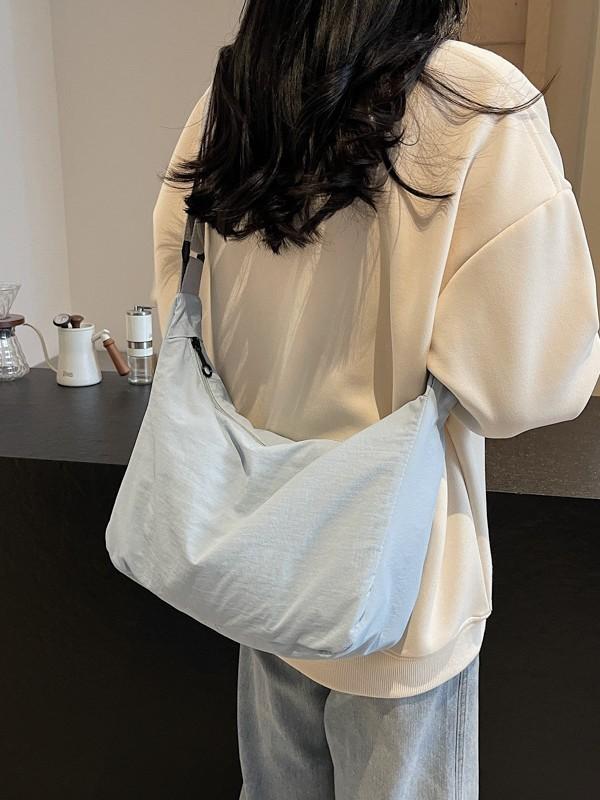 Nylon Sling Bag For Women And Girls With Large Capacity And Zipper Closure For Daily Use