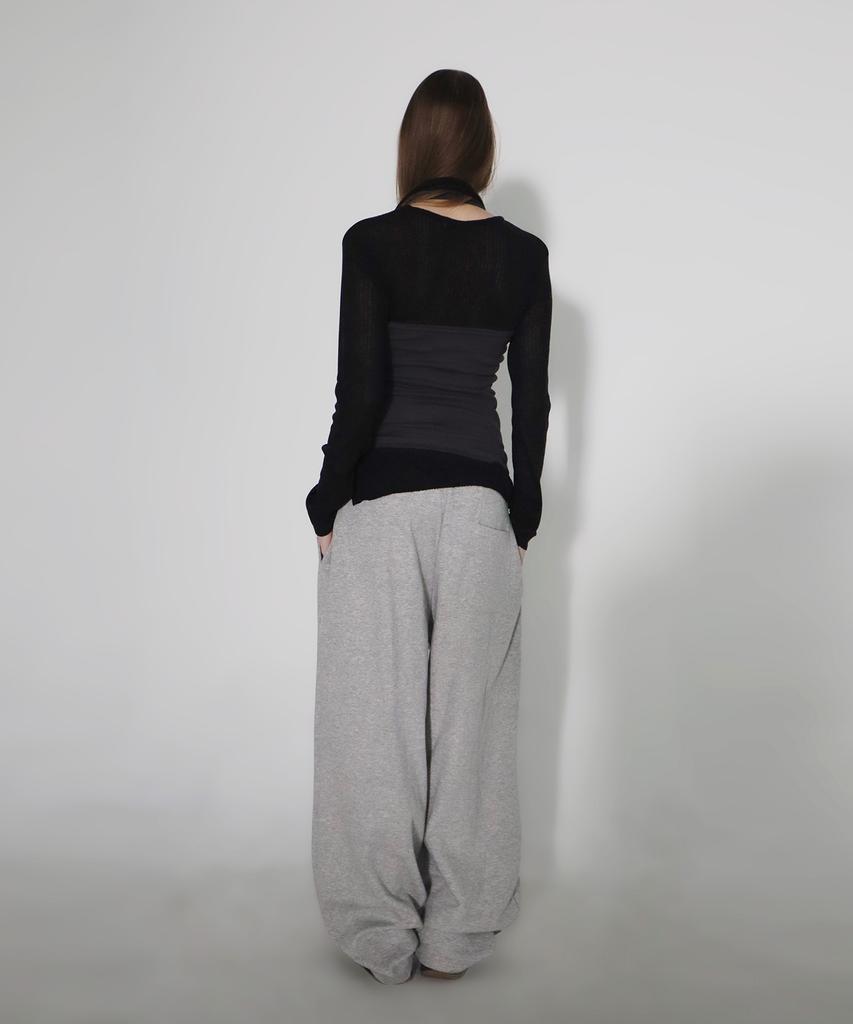 CHICKS Side-Tuck Balloon Sweatpants Melange