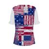 Women Outfits Summer Casual Beach Cover Up Loose Vintage Independence Day Print Chiffon Short Shirt Hide Belly Tunic Tops